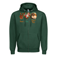 Sports Green Peace Love Guinea Pigs Zipper Hoodie - Jasminsmagicworld