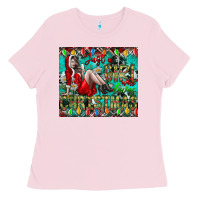 Bubblegum Pink Just A Girl Who Loves Christmas Ladies Tee - CowhideDigitalArt
