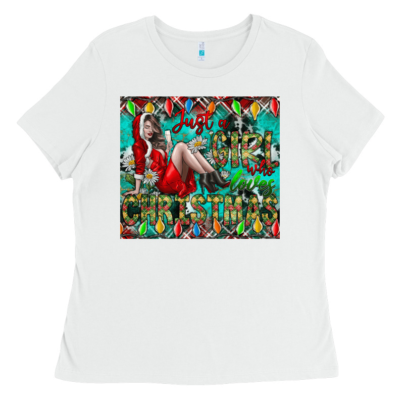 Just A Girl Who Loves Christmas Ladies Tee by CowhideDigitalArt | Teevron