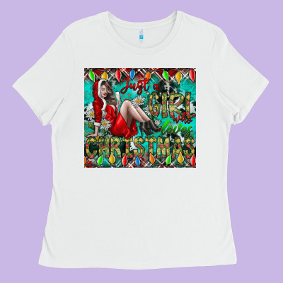 Just A Girl Who Loves Christmas Ladies Tee Designed By Cowhidedigitalart