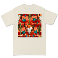 Bull Skull Cactus Seamless Pattern Premium Tee | Teevron