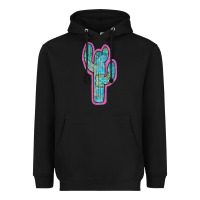 Black Western Turquoise Cactus Heavyweight Hoodie - RanaPortraitStore