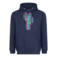 Navy Western Turquoise Cactus Heavyweight Hoodie - RanaPortraitStore