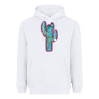 White Western Turquoise Cactus Heavyweight Hoodie - RanaPortraitStore