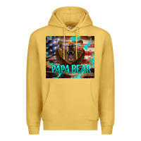 Antique Gold papa bear american flag  tumbler Premium Hoodie - BarkalooDesign