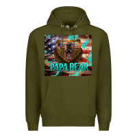 Army Green papa bear american flag  tumbler Premium Hoodie - BarkalooDesign