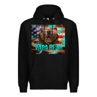 Black papa bear american flag  tumbler Premium Hoodie - BarkalooDesign