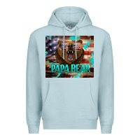 Blue Mist papa bear american flag  tumbler Premium Hoodie - BarkalooDesign