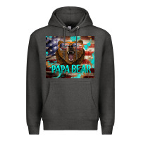 Charcoal Heather papa bear american flag  tumbler Premium Hoodie - BarkalooDesign