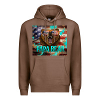 Chestnut papa bear american flag  tumbler Premium Hoodie - BarkalooDesign