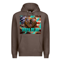 Coffee papa bear american flag  tumbler Premium Hoodie - BarkalooDesign