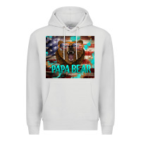 Dove Grey papa bear american flag  tumbler Premium Hoodie - BarkalooDesign