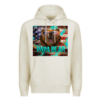 Oatmeal Heather papa bear american flag  tumbler Premium Hoodie - BarkalooDesign