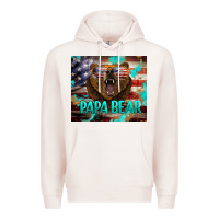 Pale Pink papa bear american flag  tumbler Premium Hoodie - BarkalooDesign