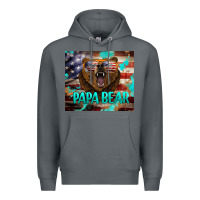 Rock papa bear american flag  tumbler Premium Hoodie - BarkalooDesign