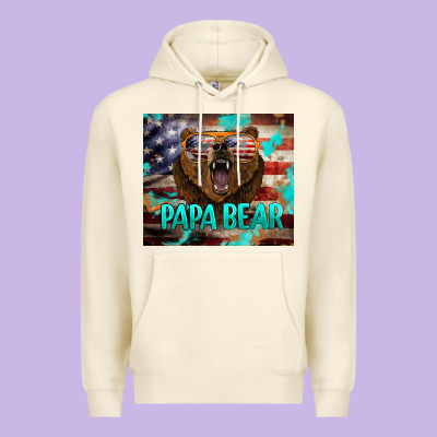 Papa Bear American Flag  Tumbler Premium Hoodie Designed By Barkaloodesign