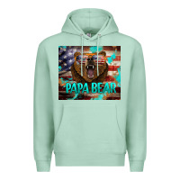 Seafoam papa bear american flag  tumbler Premium Hoodie - BarkalooDesign