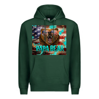 Sports Green papa bear american flag  tumbler Premium Hoodie - BarkalooDesign