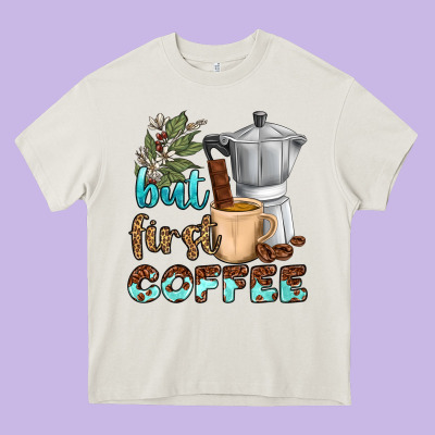 Coffee Cups But First Coffee Bbs Heavy Core Tee Designed By Bundleandbundleshop