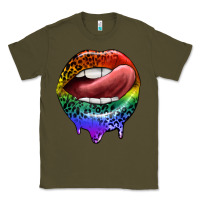 Army Green rainbow lips pride Classic Tee - FaDigitalArtStudio