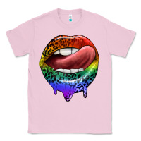 Bubblegum Pink rainbow lips pride Classic Tee - FaDigitalArtStudio
