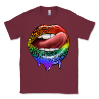 Burgundy rainbow lips pride Classic Tee - FaDigitalArtStudio