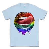 Dusty Blue rainbow lips pride Classic Tee - FaDigitalArtStudio