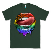 Sports Green rainbow lips pride Classic Tee - FaDigitalArtStudio