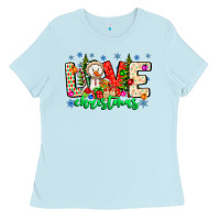 Baby Blue love Christmas Ladies Tee - CowhideDigitalArt
