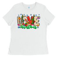 White love Christmas Ladies Tee - CowhideDigitalArt