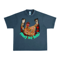 Midnight Navy horseshoe chicken Urban Heavy Tee - CowhideDigitalArt