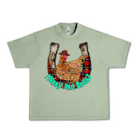 Oil Green horseshoe chicken Urban Heavy Tee - CowhideDigitalArt