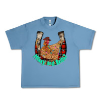 Pebble Blue horseshoe chicken Urban Heavy Tee - CowhideDigitalArt