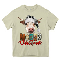 Mossy merry christmas hereford cow Heavy Core Tee - RanaPortraitStore