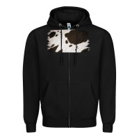 Black Cowhide Black and White Brush Strokes Background Zipper Hoodie - Jasminsmagicworld