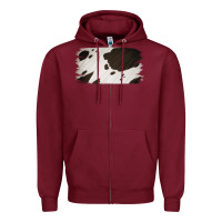 Burgundy Cowhide Black and White Brush Strokes Background Zipper Hoodie - Jasminsmagicworld