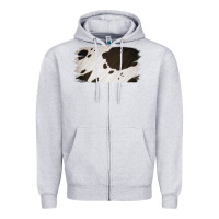Heather Grey Cowhide Black and White Brush Strokes Background Zipper Hoodie - Jasminsmagicworld