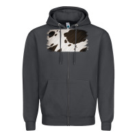 Smoke Cowhide Black and White Brush Strokes Background Zipper Hoodie - Jasminsmagicworld