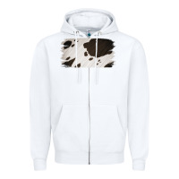 White Cowhide Black and White Brush Strokes Background Zipper Hoodie - Jasminsmagicworld