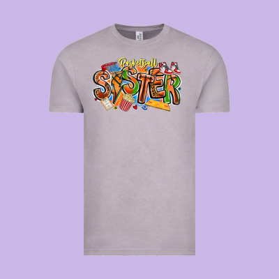 Basketball Sister Vintage Tee Designed By Cowhidedigitalart