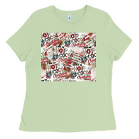 Matcha hot cocoa christmas cheer pattern Ladies Tee - CowhideDigitalArt