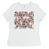 White hot cocoa christmas cheer pattern Ladies Tee - CowhideDigitalArt