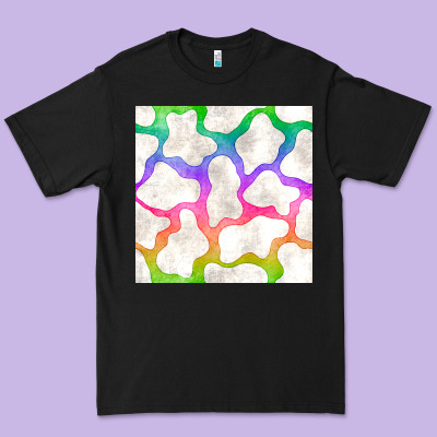 Watercolor Rainbow Cow Seamless Pattern Premium Tee Designed By Bundleandbundleshop