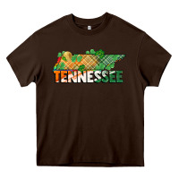 Chocolate Brown tennessee map st patrick's day Heavy Core Tee - FaDigitalArtStudio
