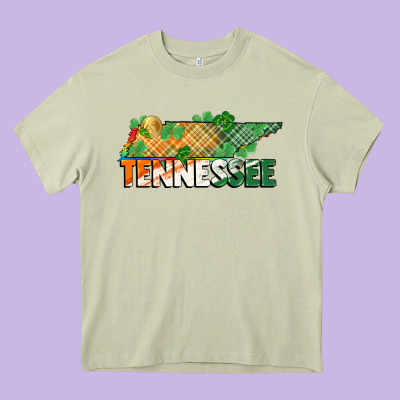 Tennessee Map St Patrick's Day Heavy Core Tee Designed By Fadigitalartstudio