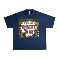 Navy just a girl who loves christmas Urban Heavy Tee - CowhideDigitalArt