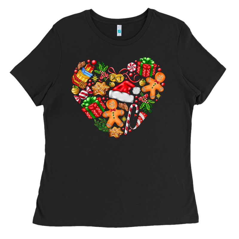Love Christmas  Heart Ladies Tee by CowhideDigitalArt | Teevron