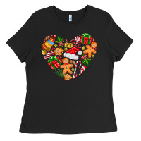 Black love Christmas  heart Ladies Tee - CowhideDigitalArt