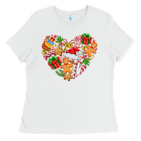 White love Christmas  heart Ladies Tee - CowhideDigitalArt