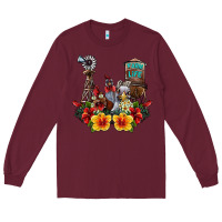 Burgundy farm life chicken Long Sleeve Tee - SublimationCraftShop